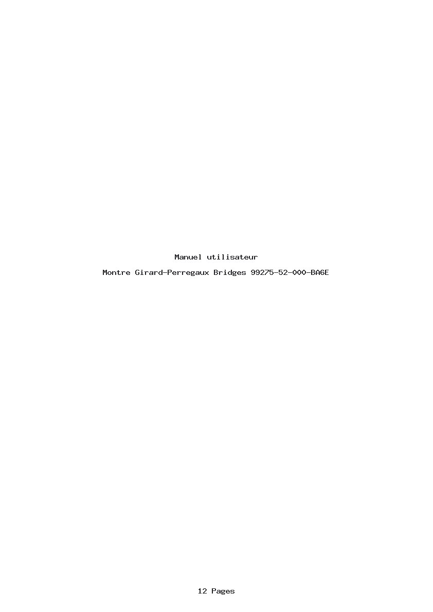 Page 1 de la notice Manuel utilisateur Girard-Perregaux Bridges 99275-52-000-BA6E