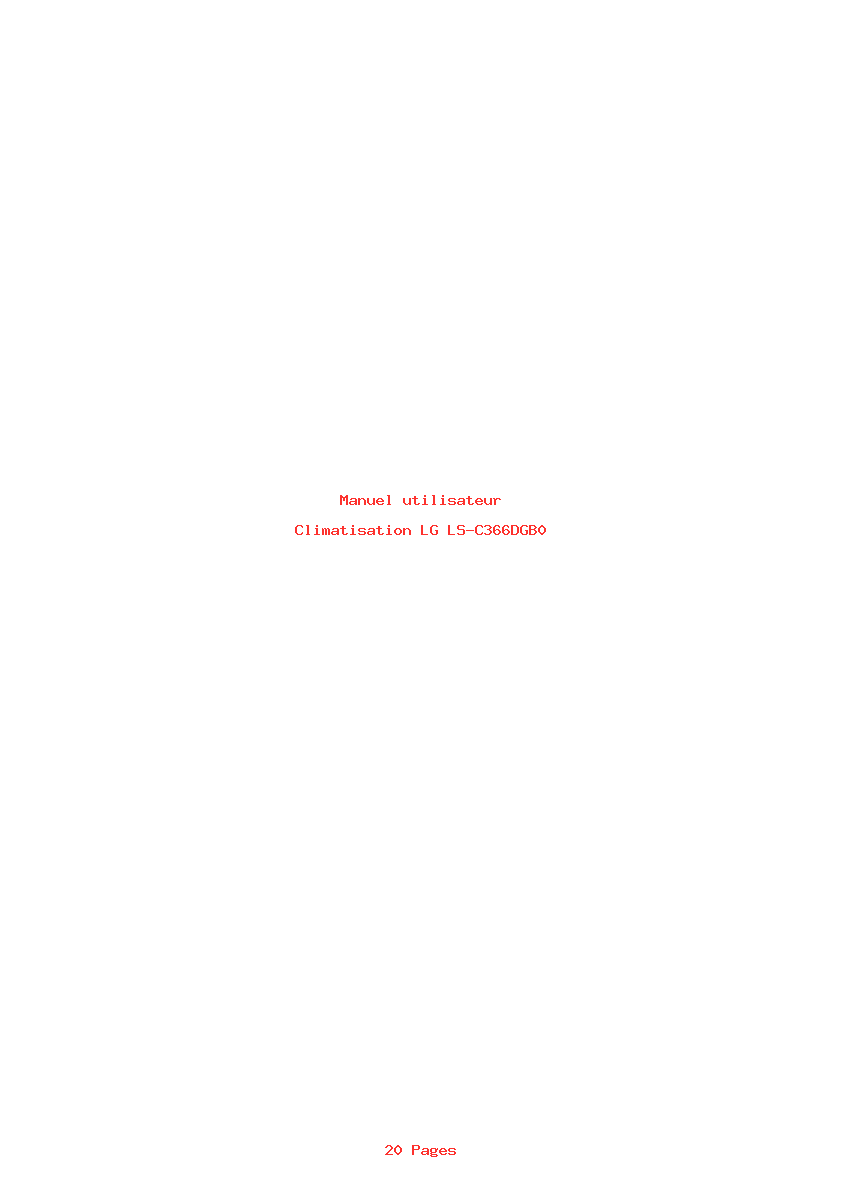 Page 1 de la notice Manuel utilisateur LG LS-C366DGB0