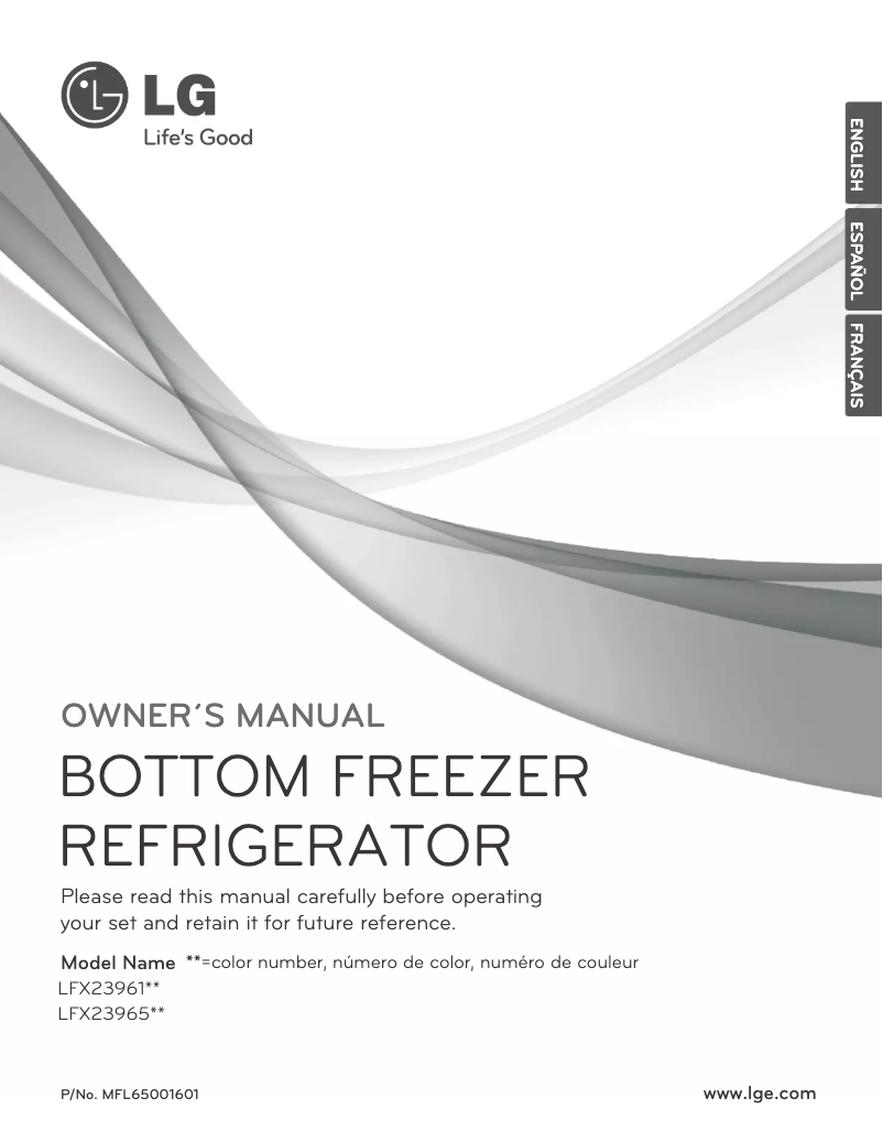 Page 1 de la notice Manuel utilisateur LG LFX23965ST