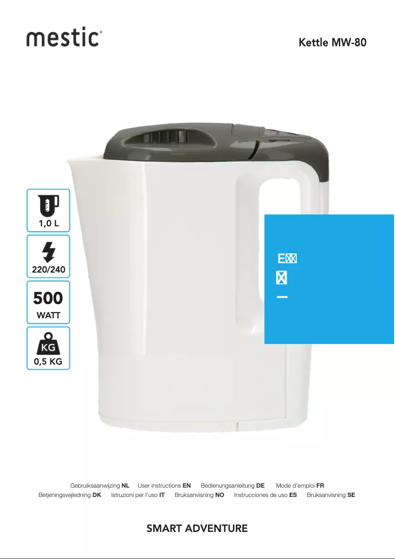 Page 1 de la notice Manuel utilisateur Mestic MW-80