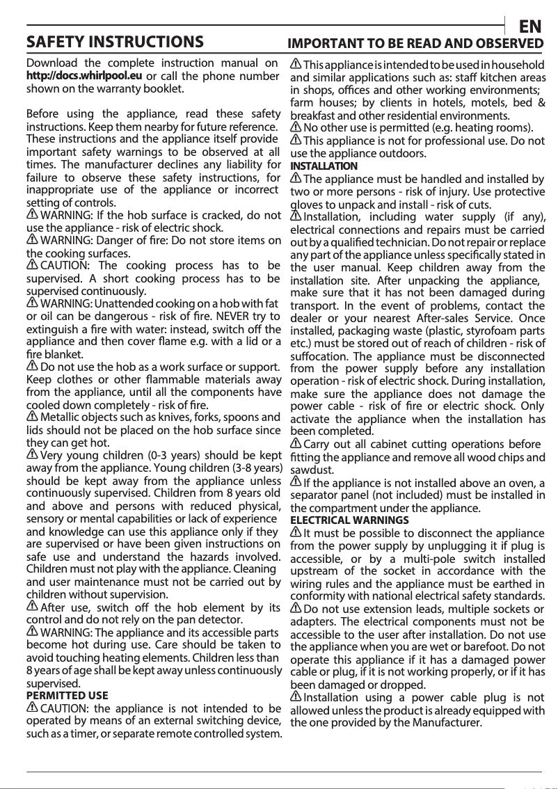 Page 1 de la notice Manuel utilisateur Whirlpool WL B4060 CPNE