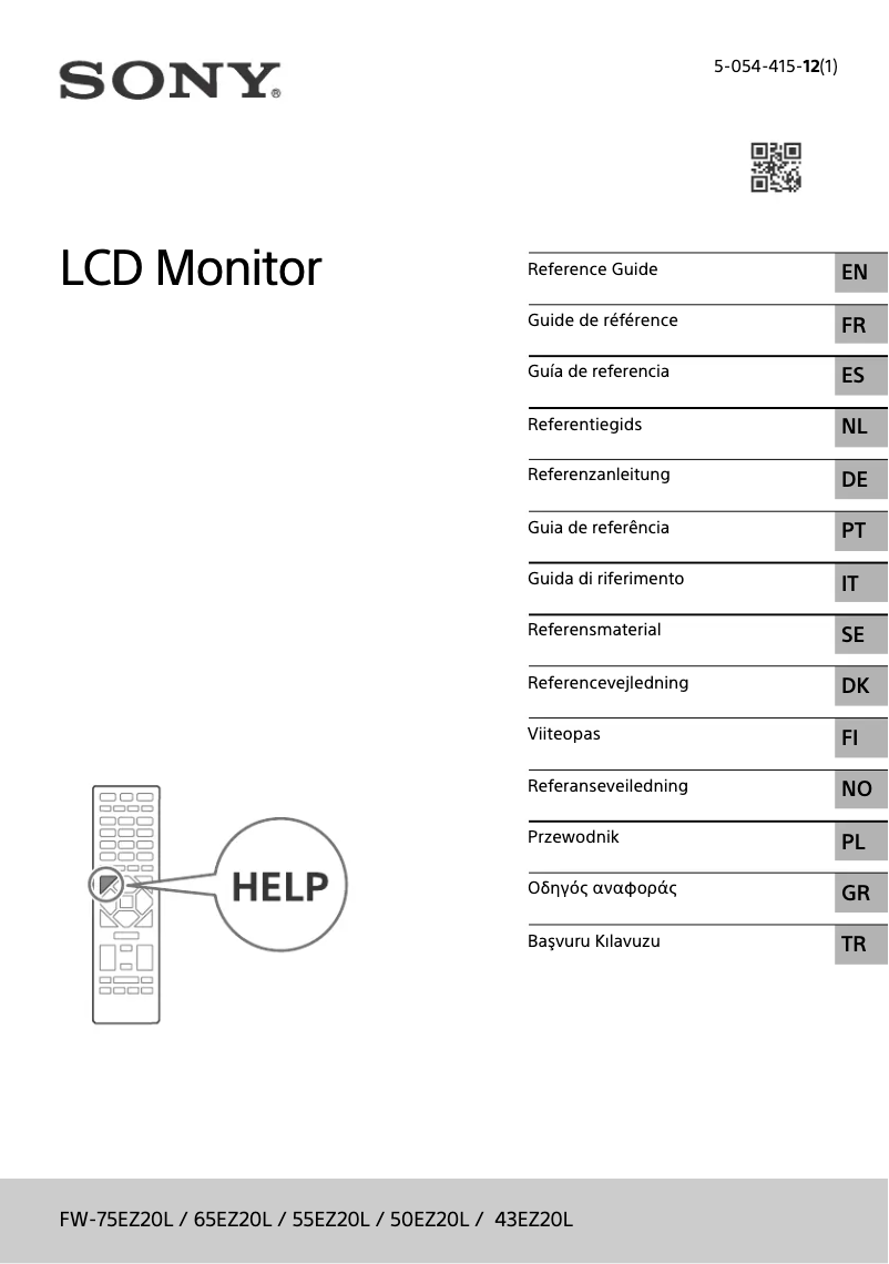 Page 1 de la notice Manuel utilisateur Sony FW-65EZ20L