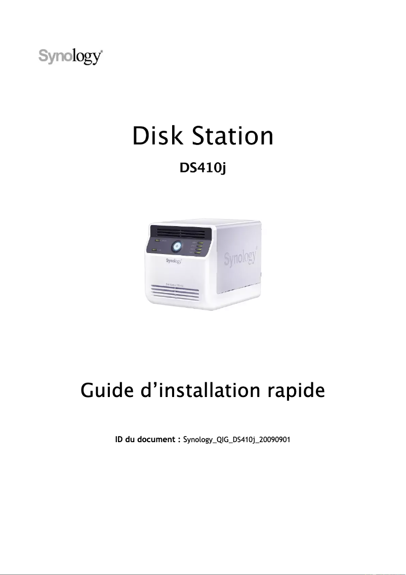 Page 1 de la notice Manuel utilisateur Synology DiskStation DS410J