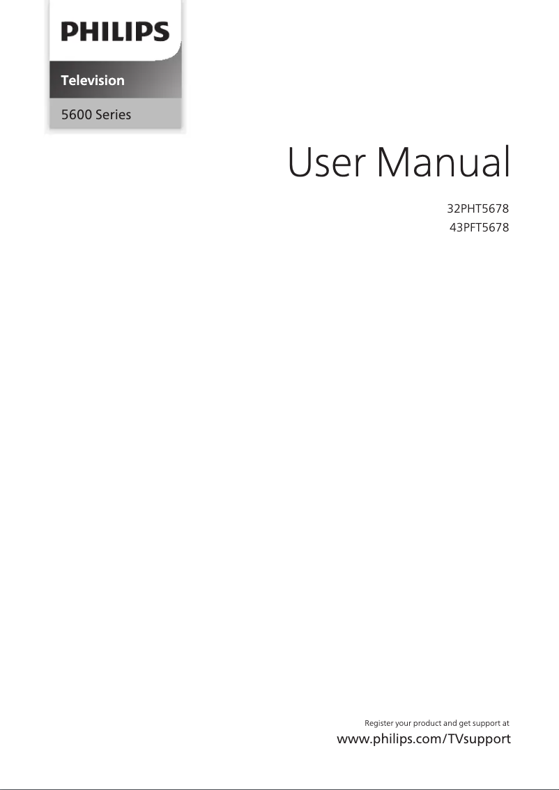Page 1 de la notice Manuel utilisateur Philips 43PFT5678
