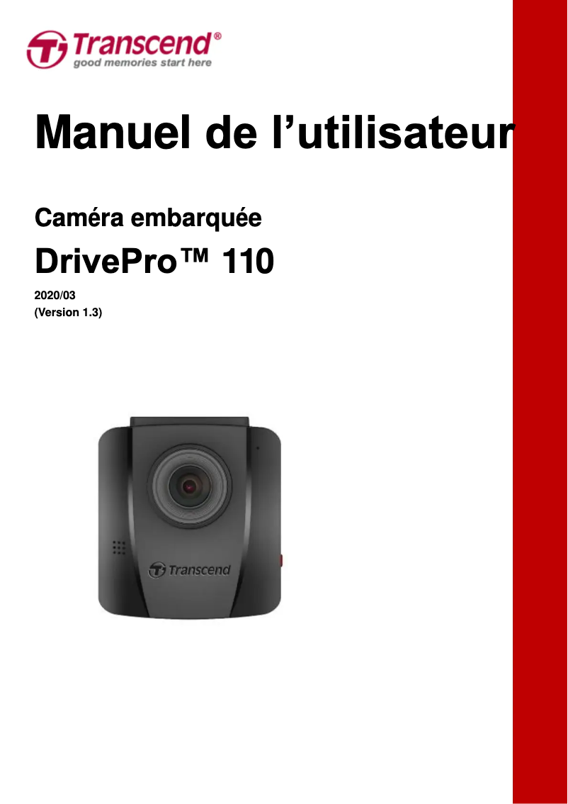 Página 1 del manual Manual de usuario Transcend DrivePro 110