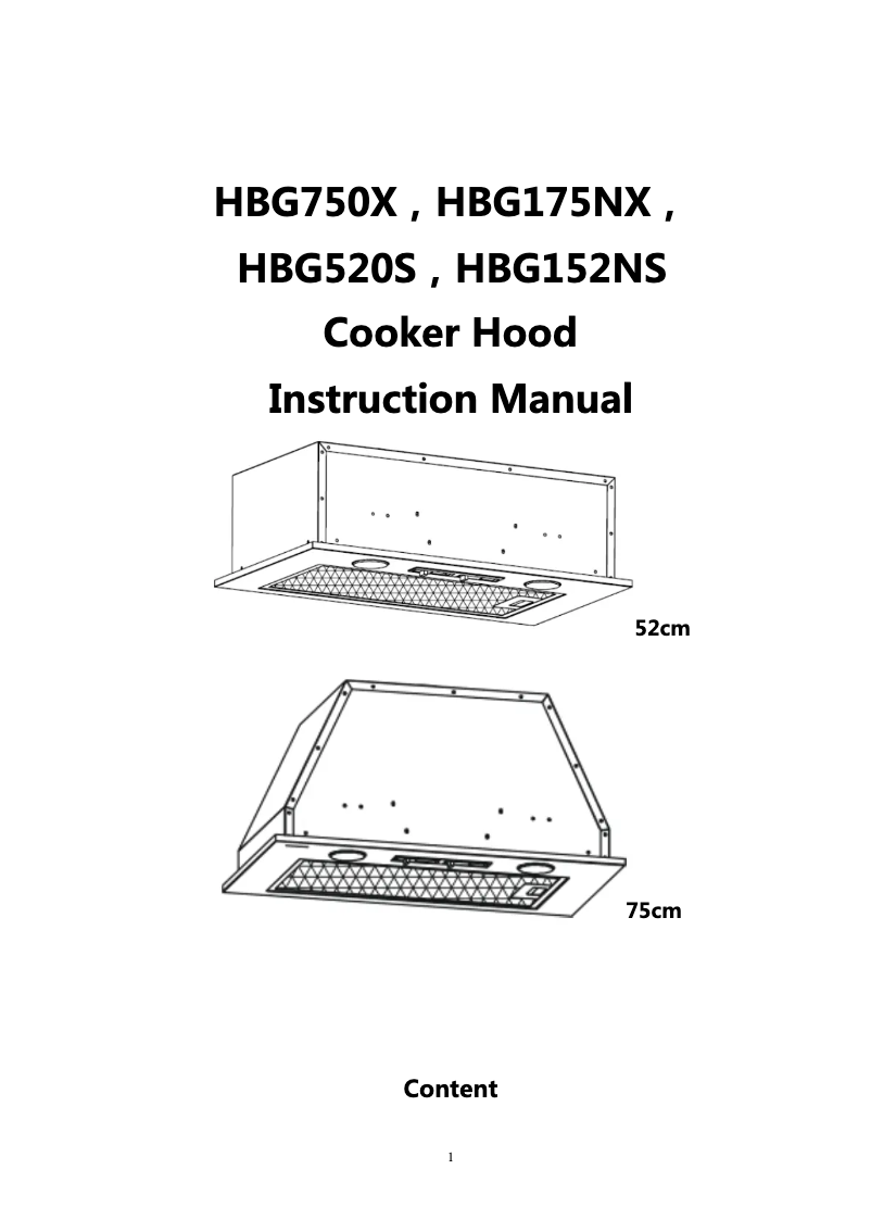 Page 1 de la notice Mode d'emploi Hoover HBG175NX