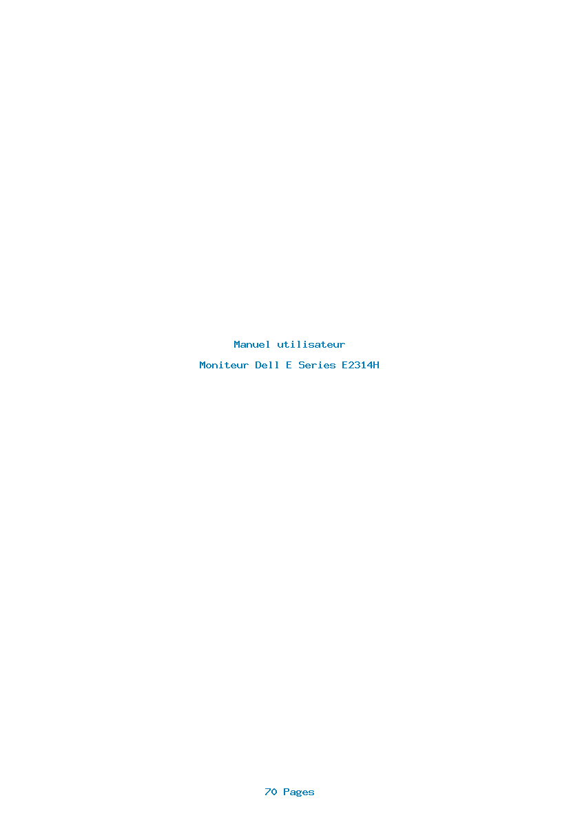 Page 1 de la notice Manuel utilisateur Dell E Series E2314H
