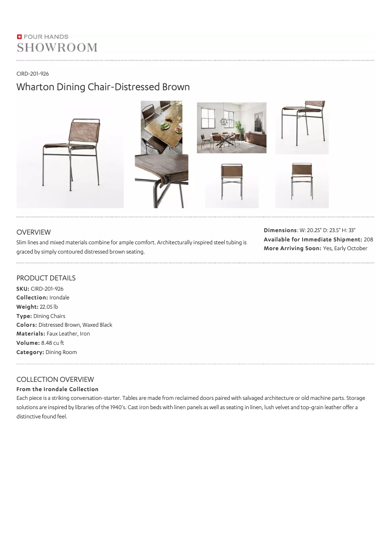 Page 1 de la notice Manuel utilisateur Four Hands CIRD-201-926