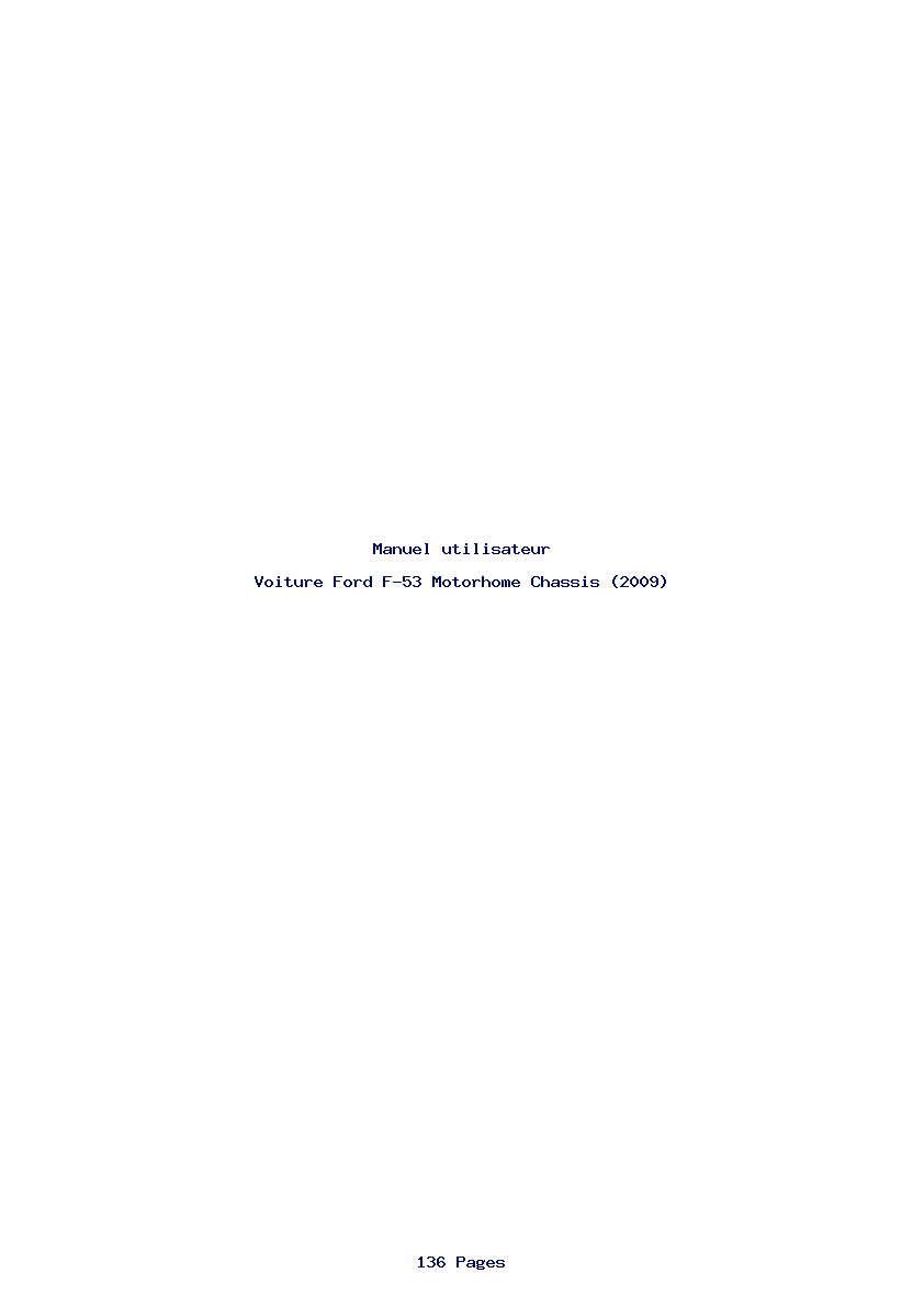 Page 1 de la notice Manuel utilisateur Ford F-53 Motorhome Chassis (2009)
