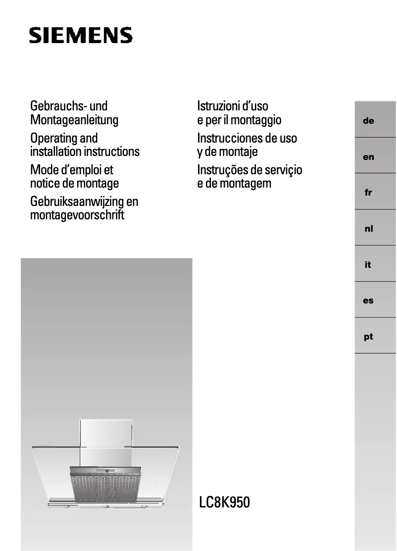 Page 1 de la notice Manuel utilisateur Siemens LC8K950