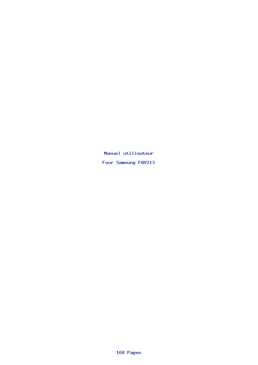 Page 1 de la notice Manuel utilisateur Samsung FQV213