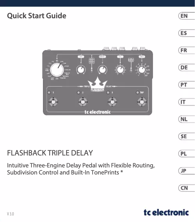 Page 1 de la notice Guide de démarrage rapide TC Electronic Flashback Triple Delay
