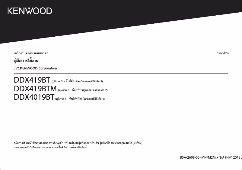 Page 1 de la notice Manuel utilisateur Kenwood DDX419BTM