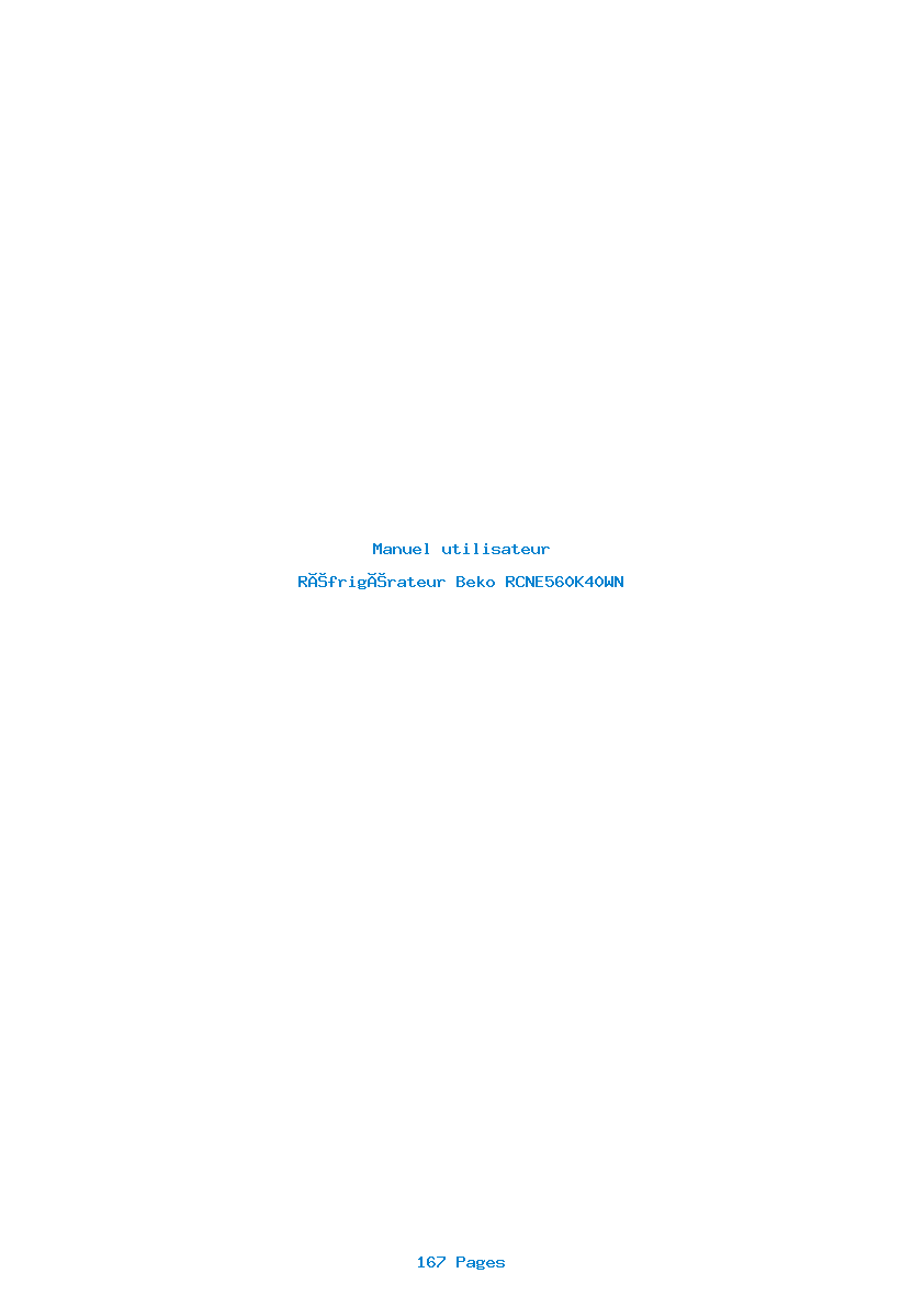 Image de la première page du manuel de l'appareil RCNE560K40WN