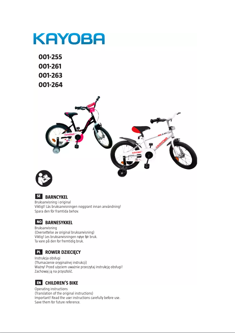 Page 1 de la notice Manuel utilisateur Kayoba 001-255