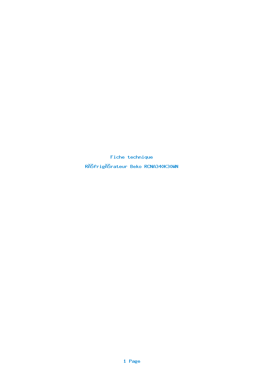 Image de la première page du manuel de l'appareil RCNA340K30WN