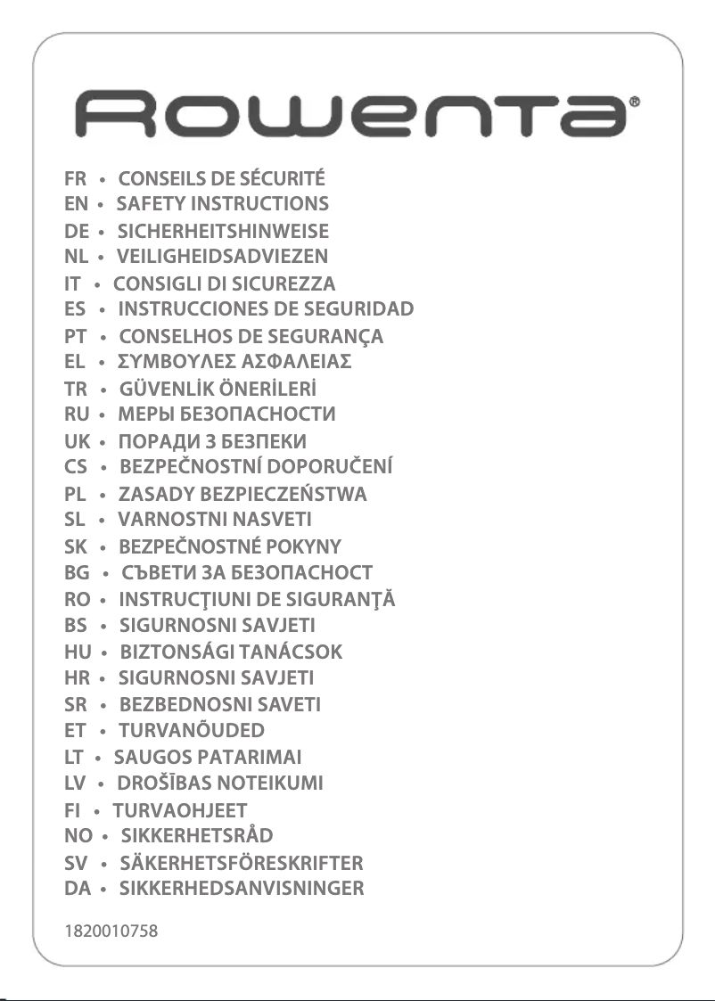Page 1 de la notice Instructions de sécurité Calor Body Up BR2520