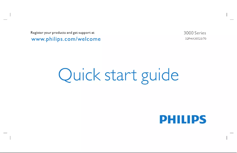 Page 1 de la notice Guide de démarrage rapide Philips 32PHA3052S