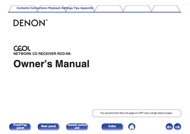 Página 1 del manual Manual de usuario Denon RCD-N9