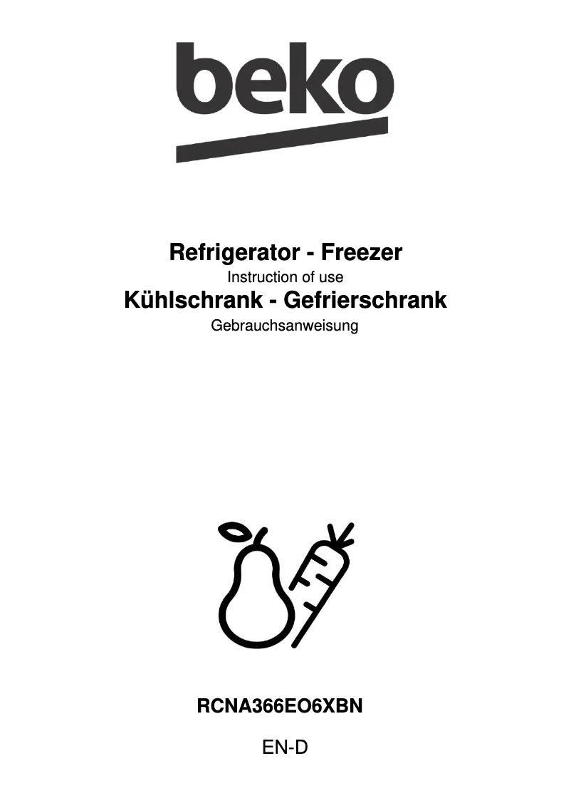 Page 1 de la notice Mode d'emploi Beko RCNA366EO6XBN