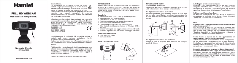 Page 1 of the manual User Manual Hamlet HWCAM1080