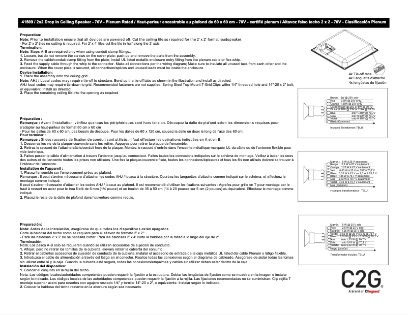 Página 1 del manual Manual de usuario C2G 41509