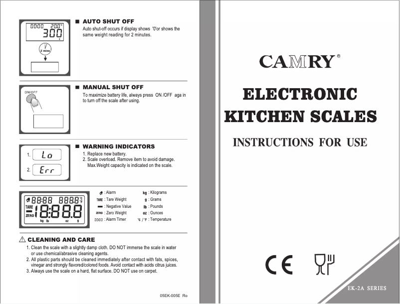 Página 1 del manual Manual de usuario Camry EK4150K