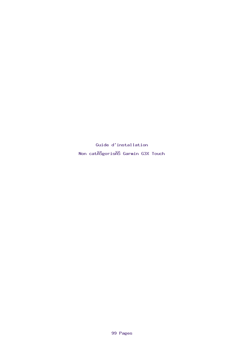 Page 1 de la notice Guide d'installation Garmin G3X Touch
