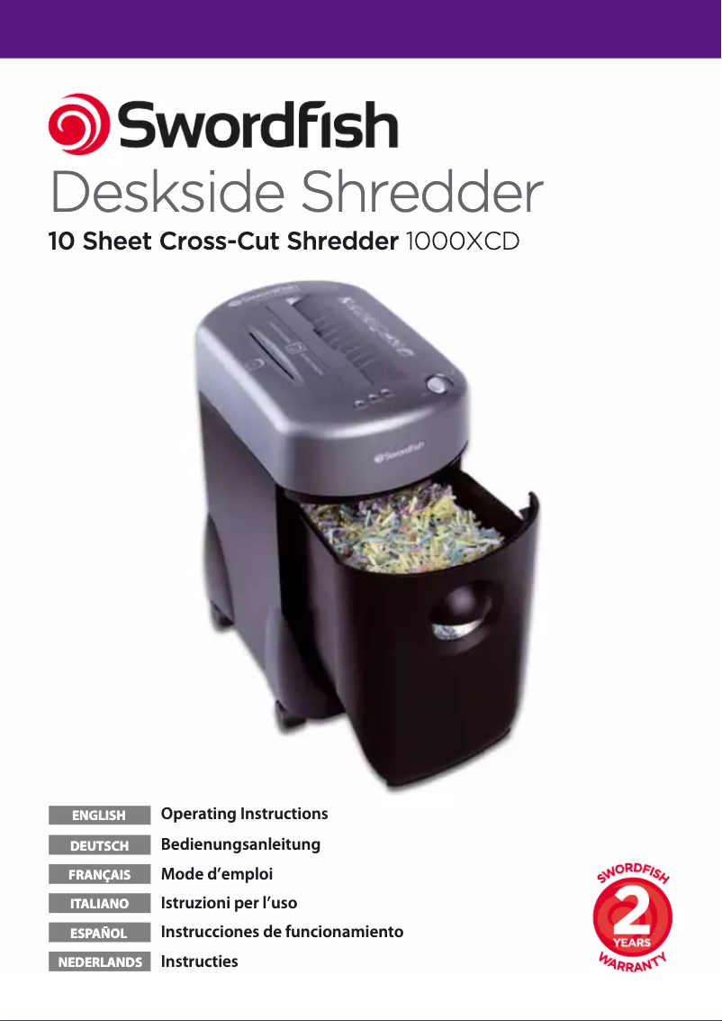 Page 1 de la notice Manuel utilisateur Swordfish 1000XCD