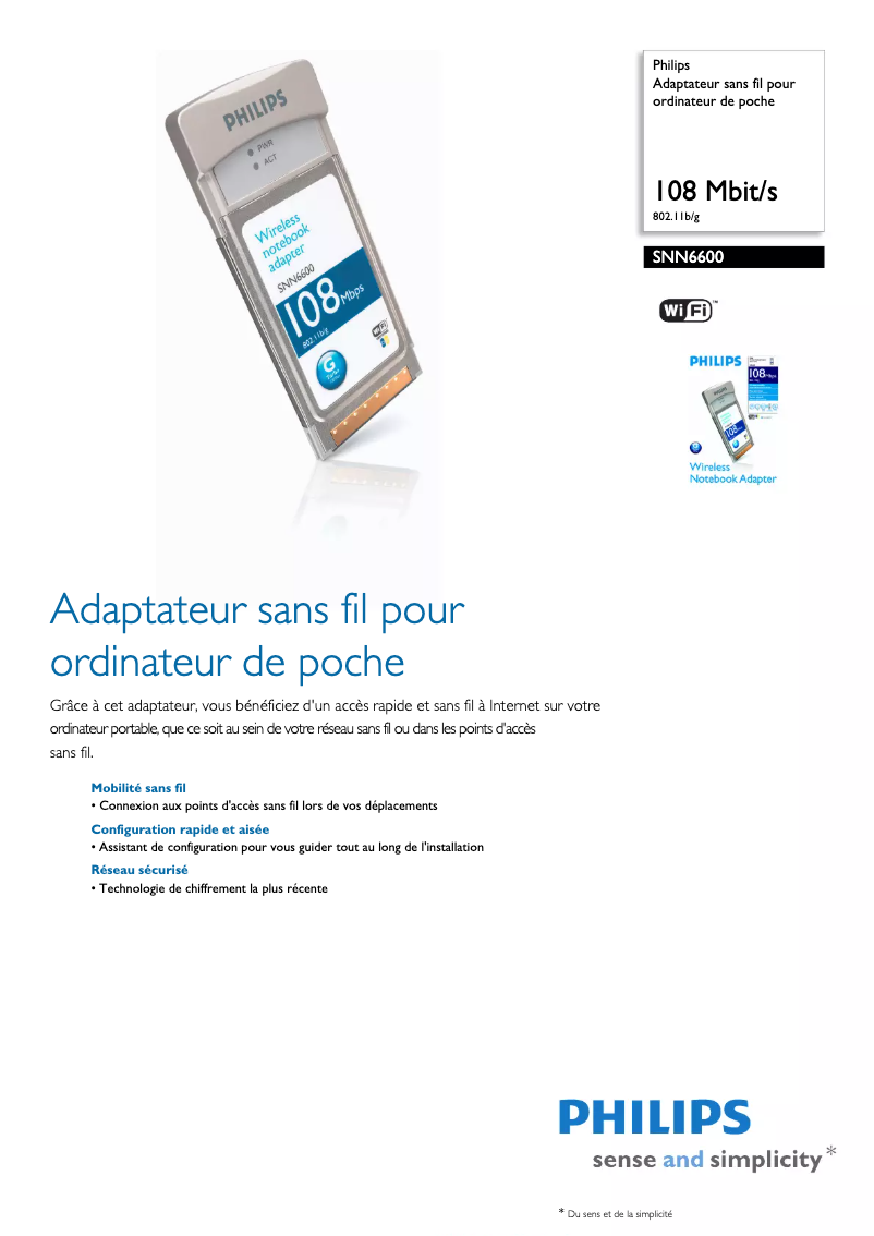 Página 1 del manual Ficha técnica Philips SNN6600