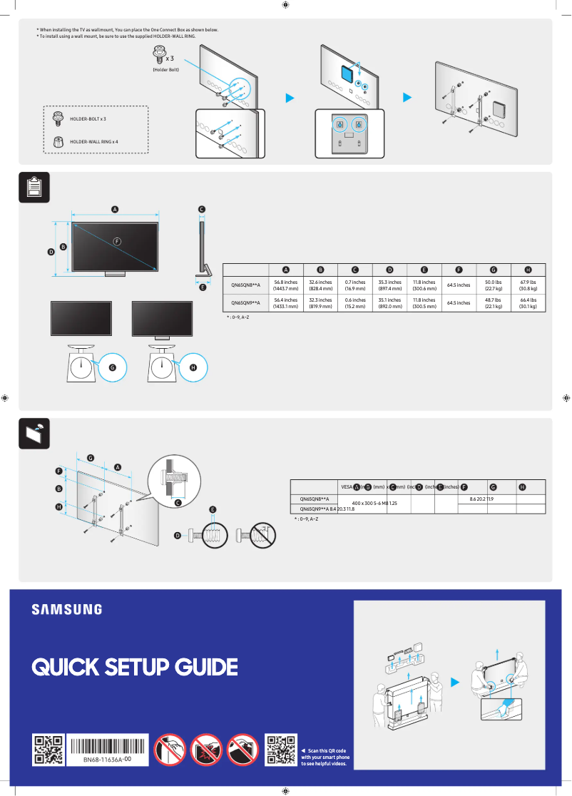 Página 1 del manual Guía de inicio rápido Samsung QN85QN900A