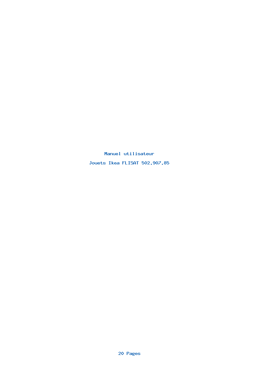 Page 1 de la notice Manuel utilisateur Ikea FLISAT 502.907.85