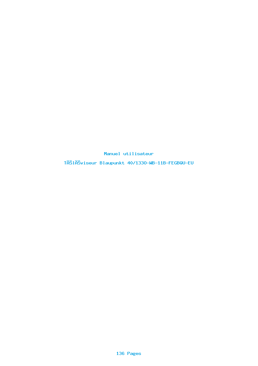 Page 1 de la notice Manuel utilisateur Blaupunkt 40/133O-WB-11B-FEGBQU-EU