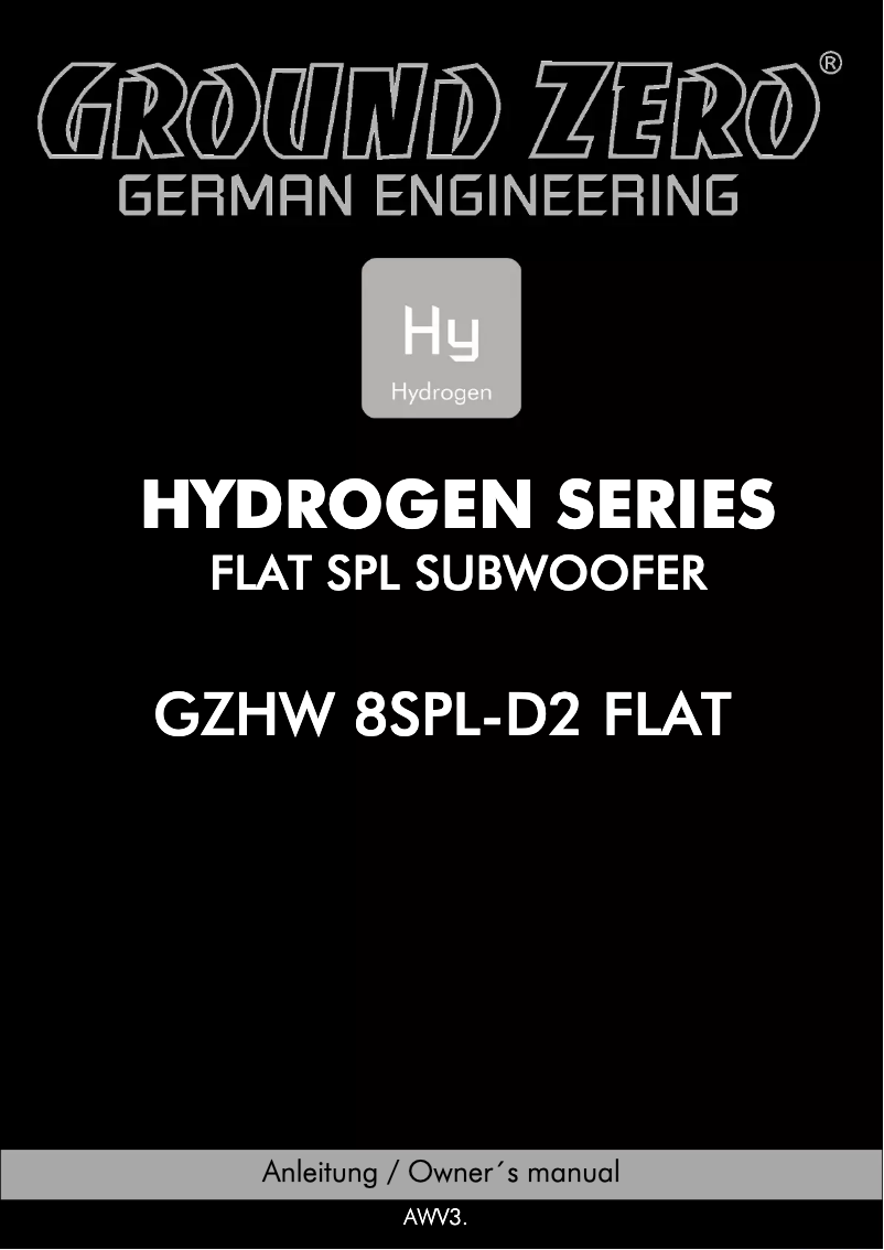 Page 1 de la notice Manuel utilisateur Ground Zero GZHW 8SPL-D2 FLAT