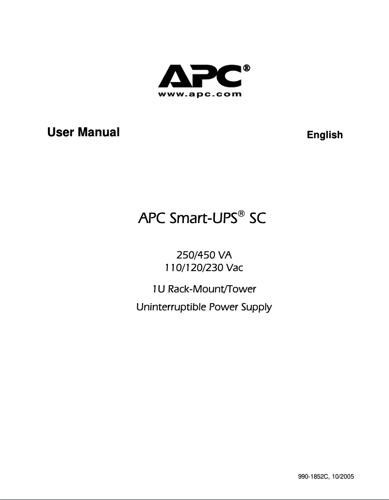 Página 1 del manual Manual de usuario APC SC450RMI1U