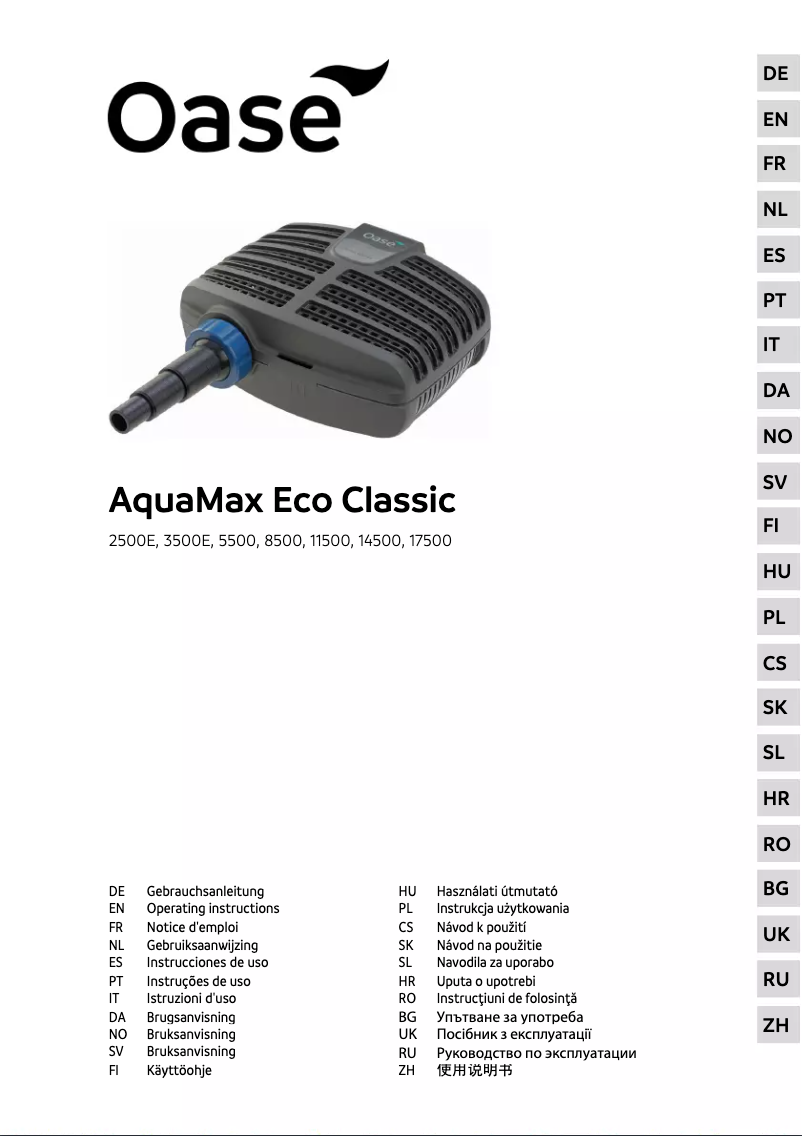 Página 1 del manual Manual de usuario Oase AquaMax Eco Classic 5500