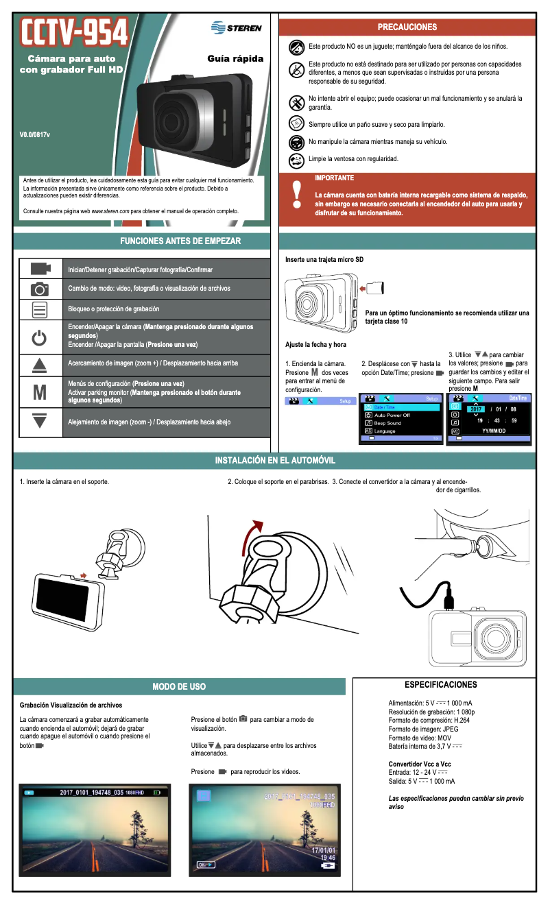 Page 1 de la notice Manuel utilisateur Steren CCTV-954