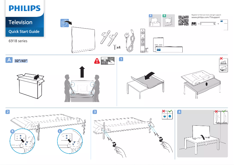 Página 1 del manual Guía de inicio rápido Philips 43PFT6918