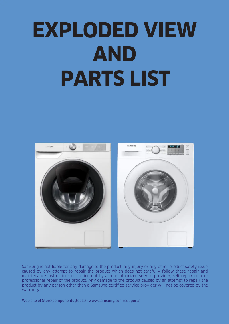 Página 1 del manual Ficha técnica Samsung WW80T534DAX