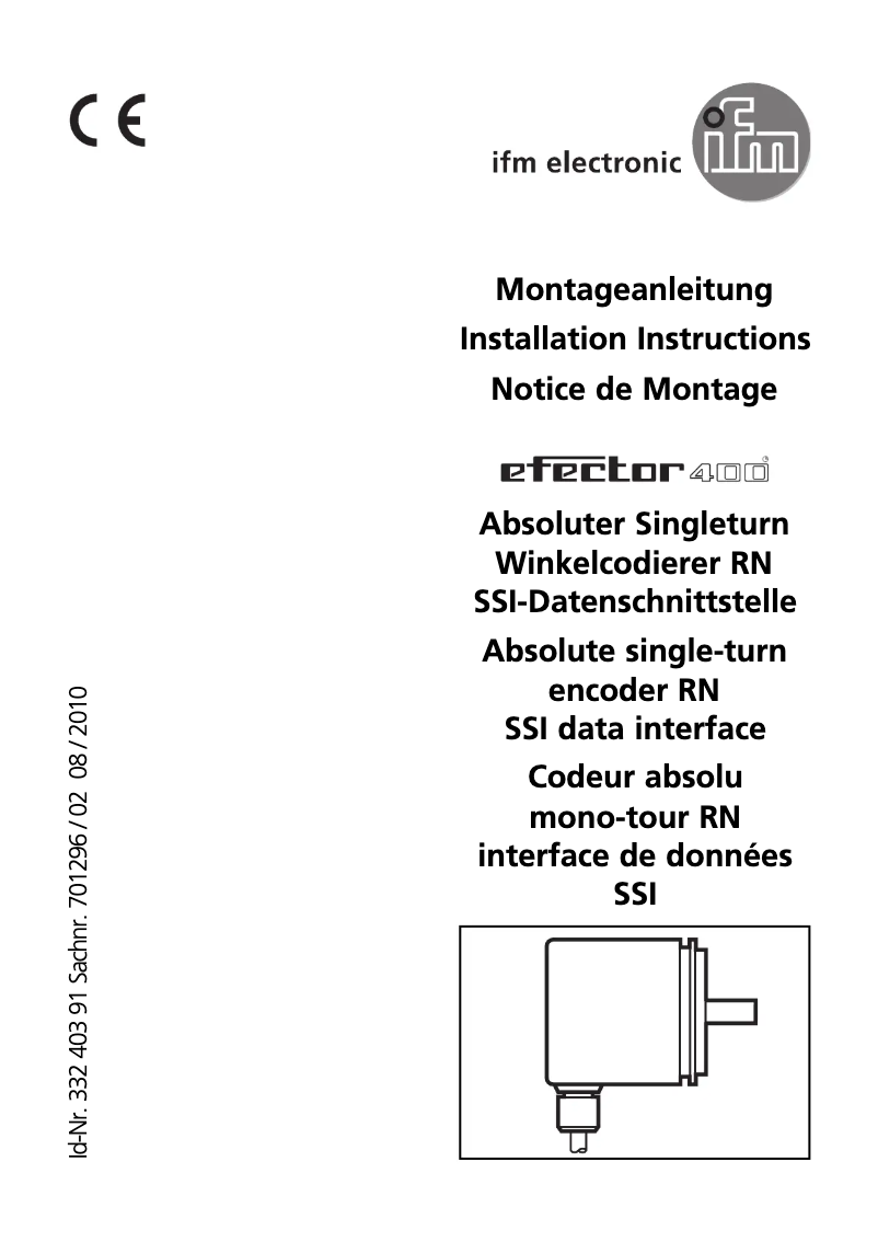 Page 1 de la notice Manuel utilisateur IFM RN6052