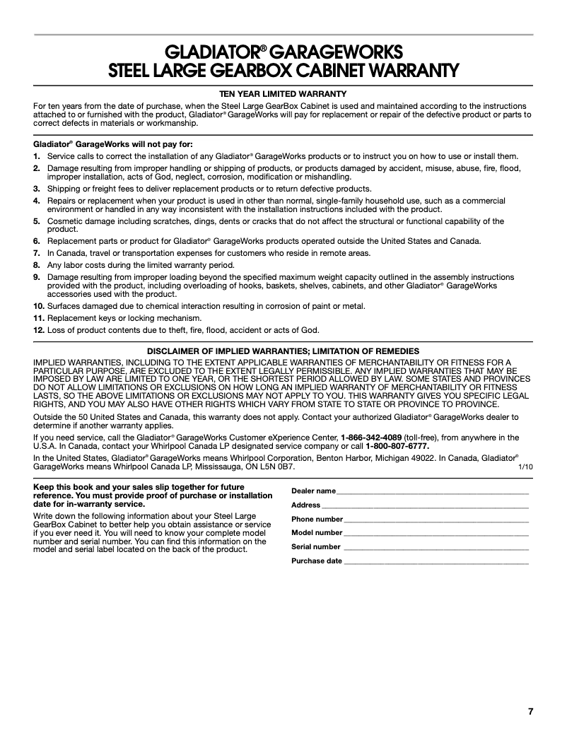 Page 1 de la notice Mode d'emploi Gladiator GALG36CKXG