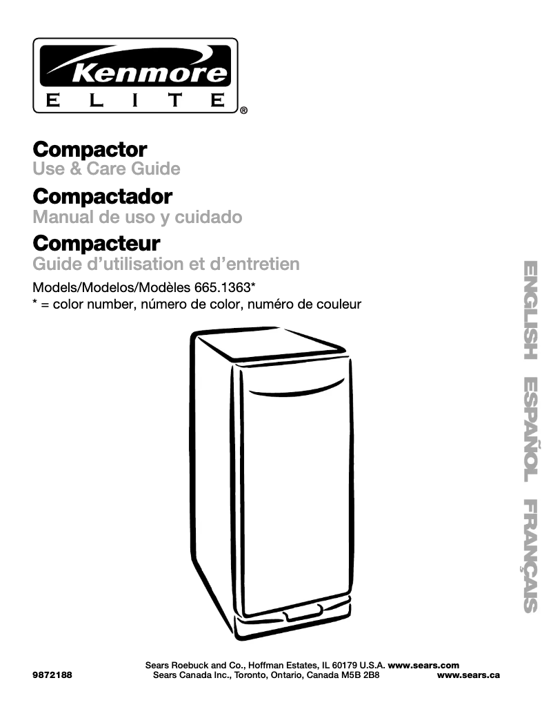 Page 1 de la notice Manuel utilisateur Kenmore 665.13633100