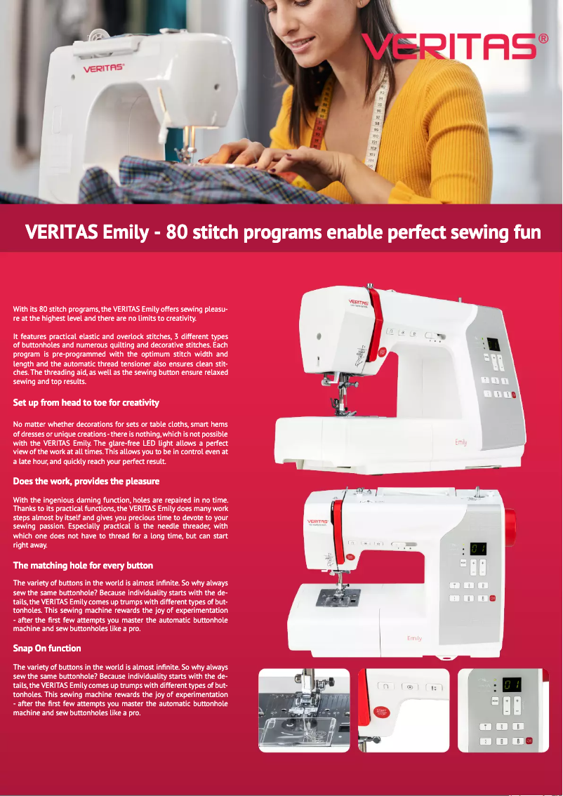 Página 1 del manual Ficha técnica Veritas Emily