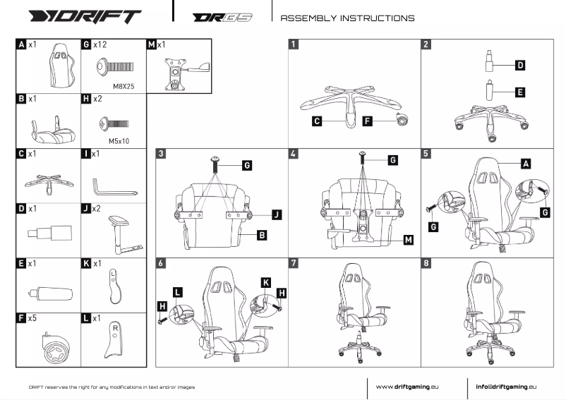 Page 1 de la notice Manuel utilisateur Drift DR85