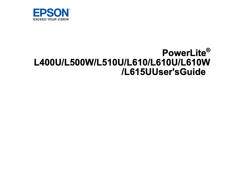 Página 1 del manual Manual de usuario Epson PowerLite L500W