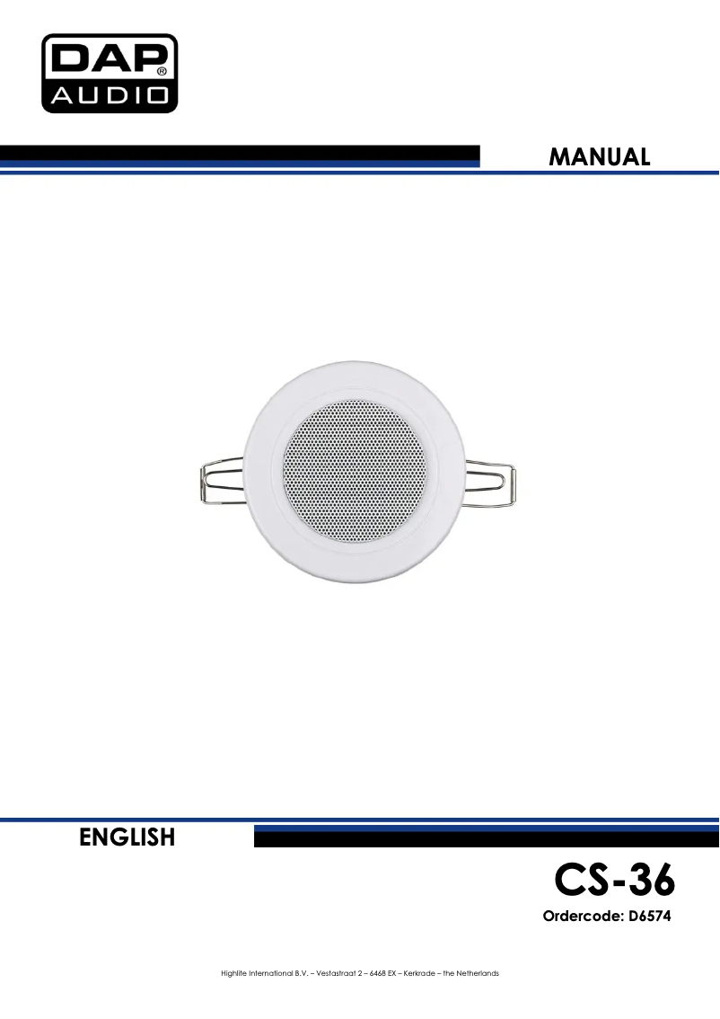 Page 1 de la notice Manuel utilisateur DAP-Audio CS-36