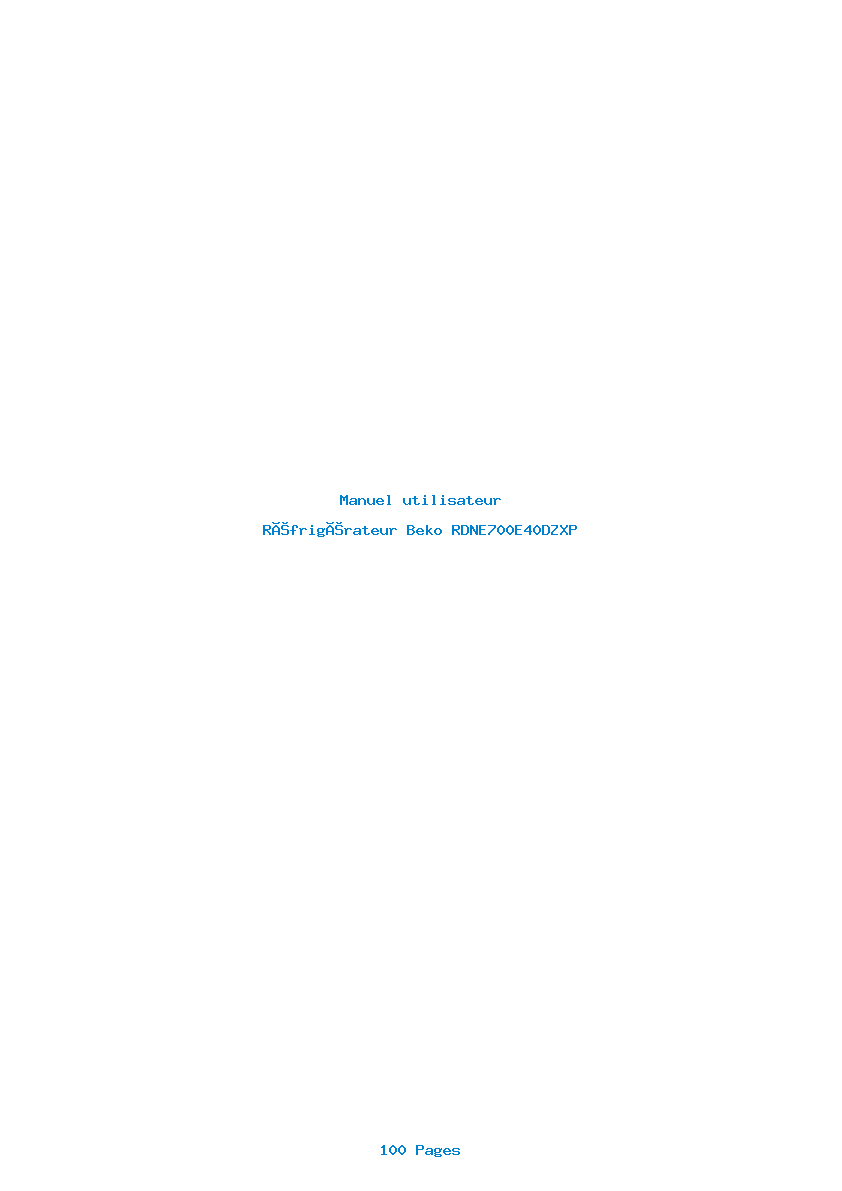 Page 1 de la notice Manuel utilisateur Beko RDNE700E40DZXP