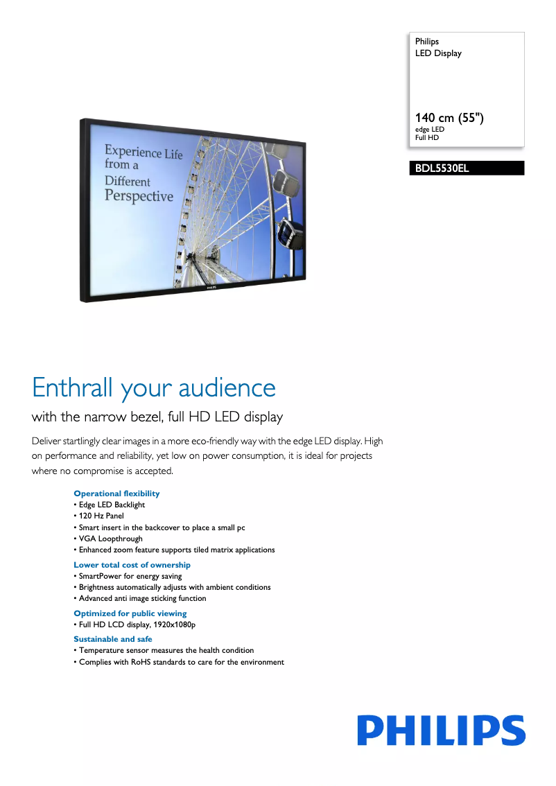 Page 1 of the manual Brochure Philips BDL5530EL