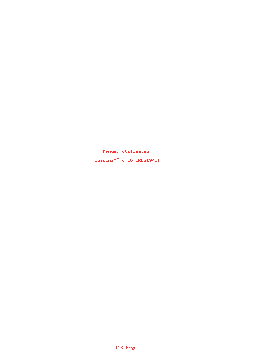 Page 1 de la notice Manuel utilisateur LG LRE3194ST
