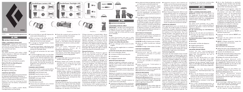 Page 1 de la notice Manuel utilisateur Black Diamond Orbit